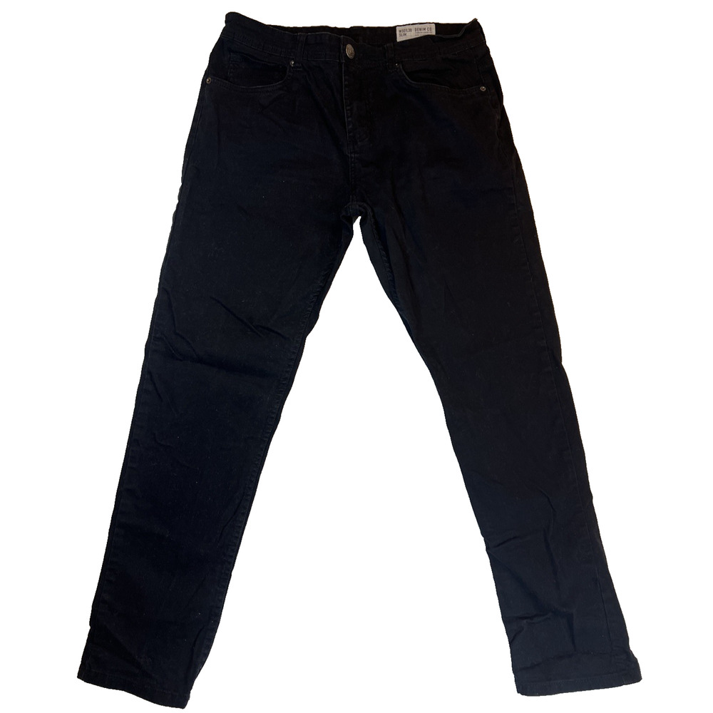 Denim Co. Men’s Black Jeans Dark Wash W 32/L 30 Slim Leg Casual Comfort